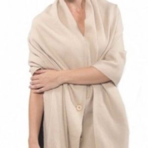 Alpine Swiss Shawl with buttons and fringe